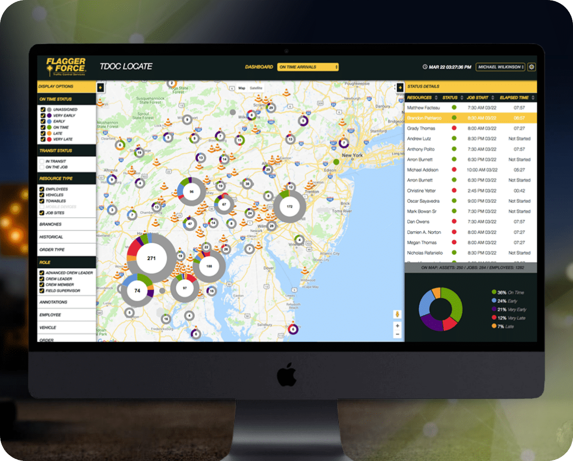 Flagger Force geospatial interface